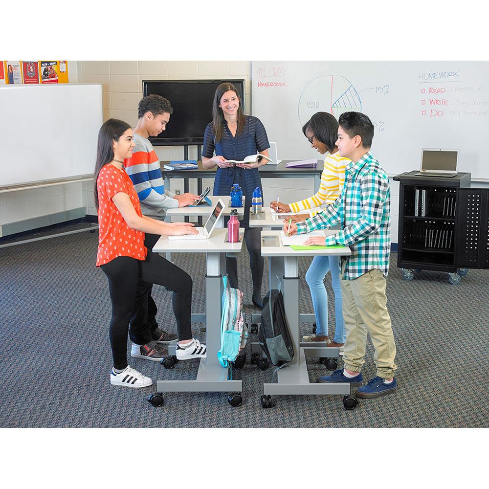 Luxor Student Sit Stand Desk with Pneumatic Foot Pedal