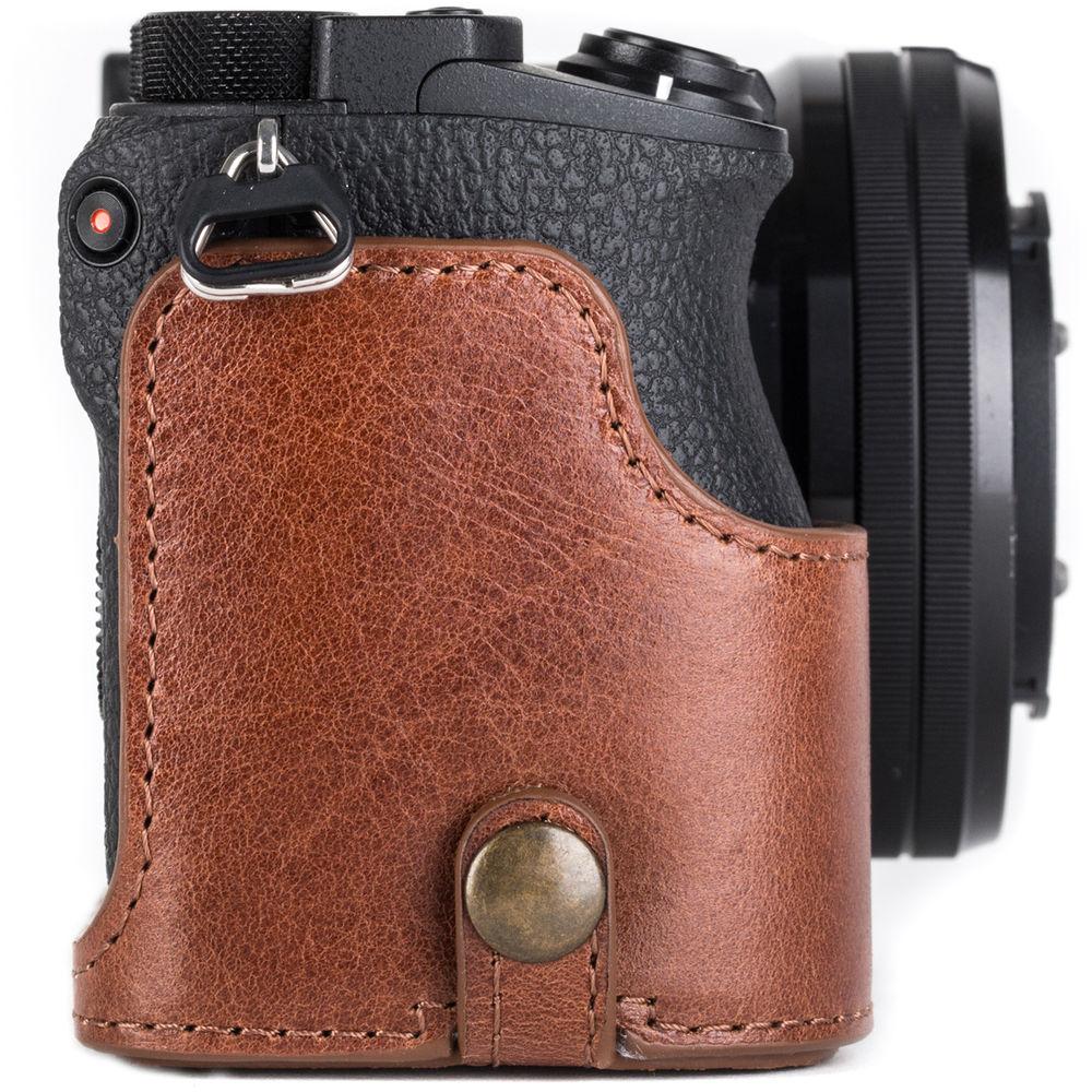 MegaGear Ever Ready Genuine Leather Camera Half Case and Strap for Sony Alpha a6500