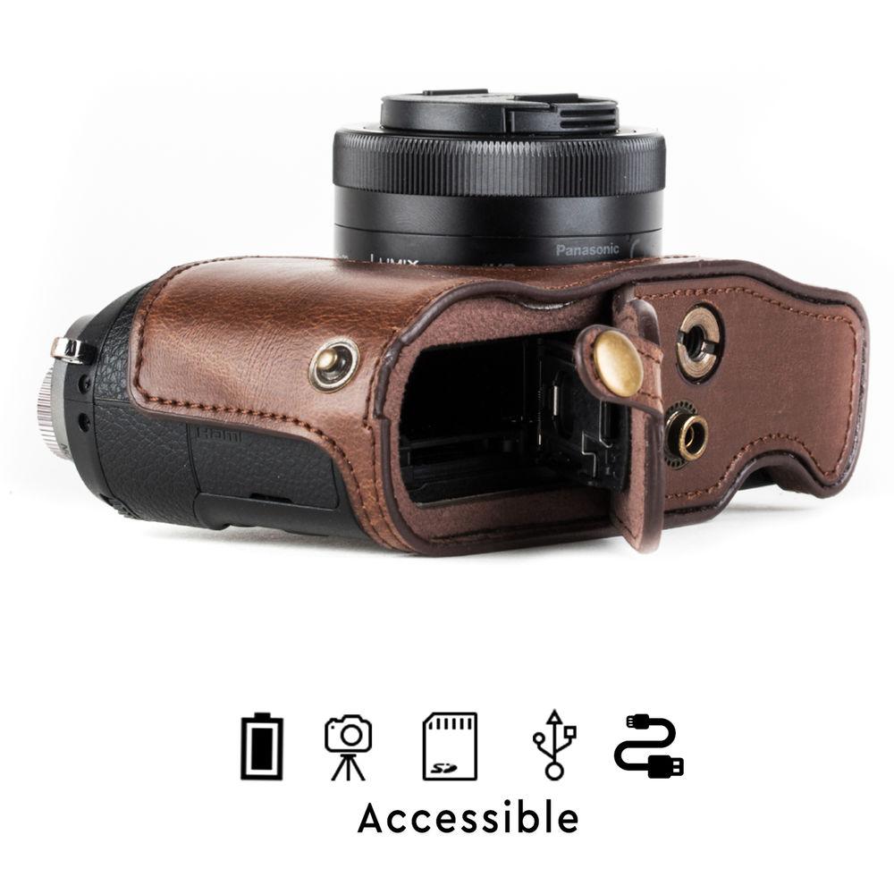 MegaGear Ever Ready Leather Camera Case for Panasonic Lumix DMC-GX85, GX80 with 12-32mm Lens