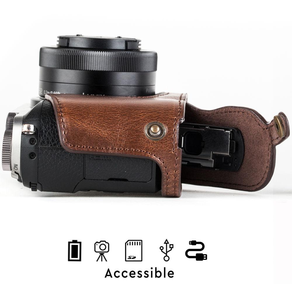 MegaGear Ever Ready Leather Camera Case for Panasonic Lumix DMC-GX85, GX80 with 12-32mm Lens