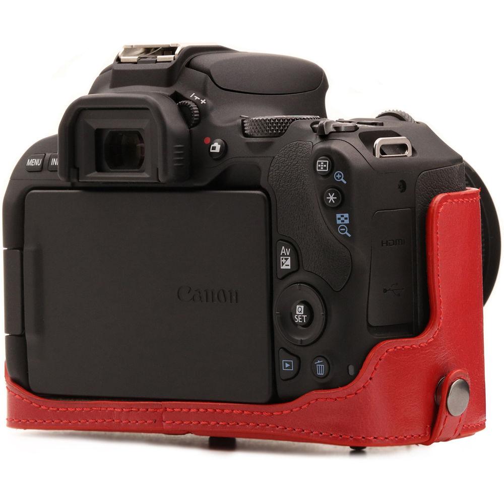 MegaGear Ever Ready PU Leather Case with Strap for Canon EOS Rebel SL2, EOS 200D & Kiss X9 with 18-55mm