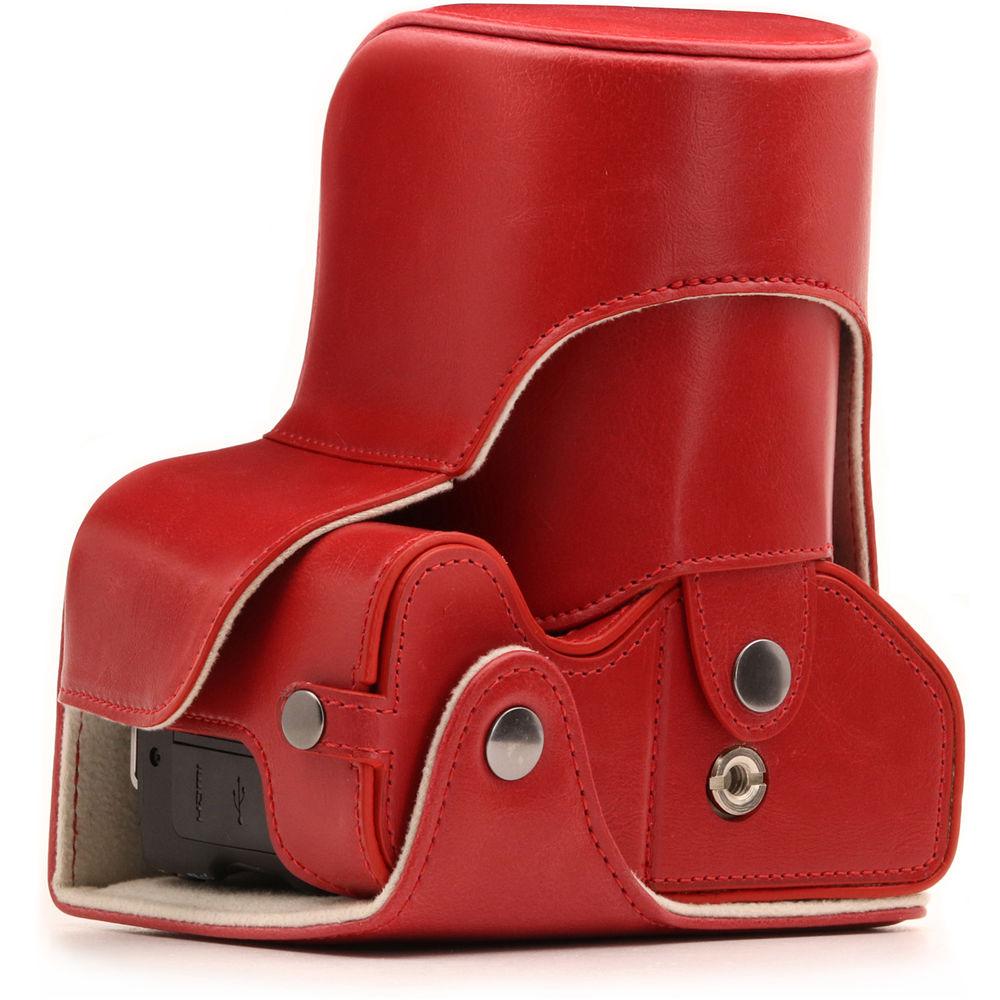 MegaGear Ever Ready PU Leather Case with Strap for Canon EOS Rebel SL2, EOS 200D & Kiss X9 with 18-55mm