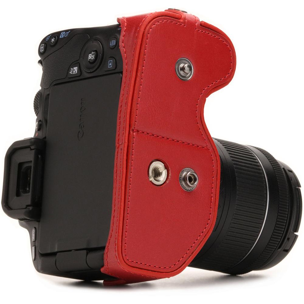 MegaGear Ever Ready PU Leather Case with Strap for Canon EOS Rebel SL2, EOS 200D & Kiss X9 with 18-55mm