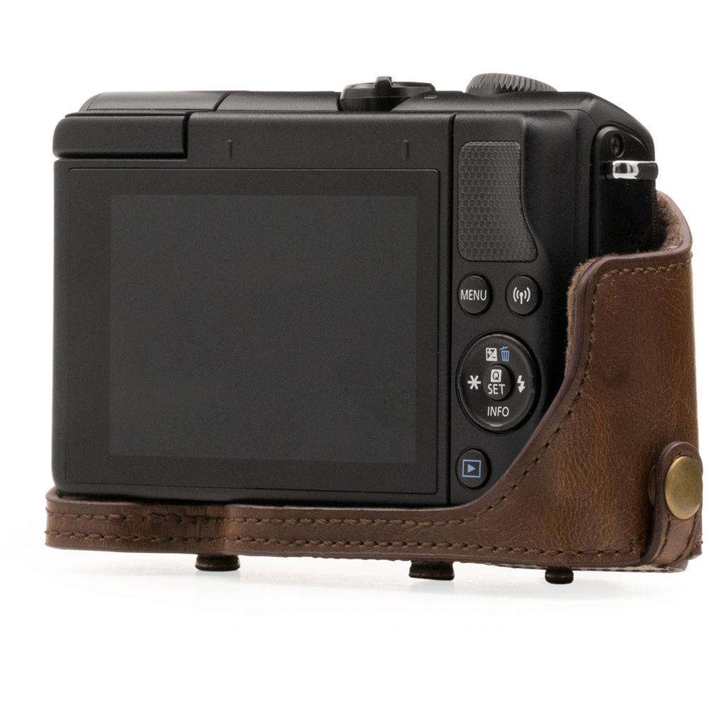 MegaGear Ever Ready PU Leather Case with Strap for Canon M100 with 15-45mm