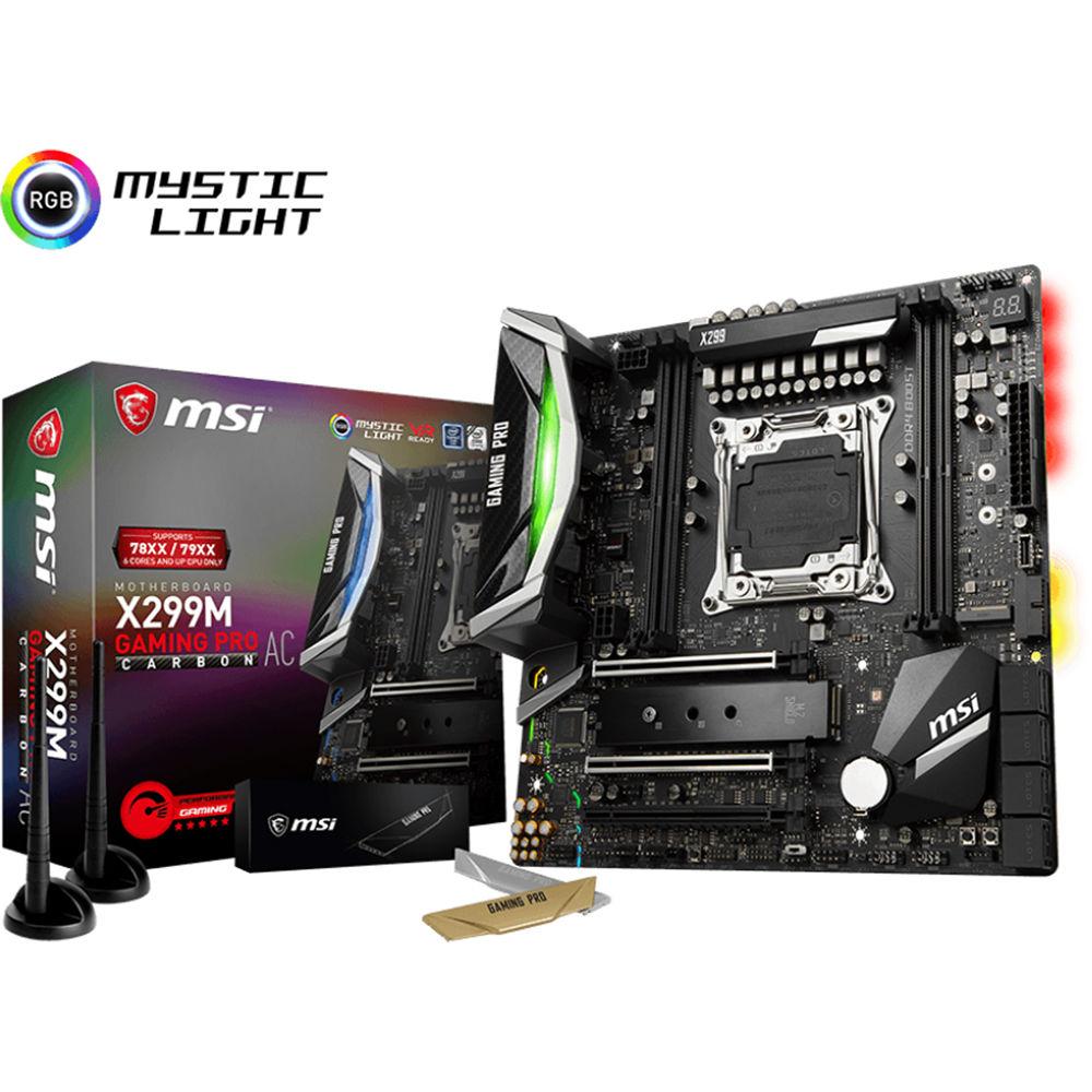 MSI X299M Gaming Pro Carbon AC LGA 2066 Micro-ATX Motherboard