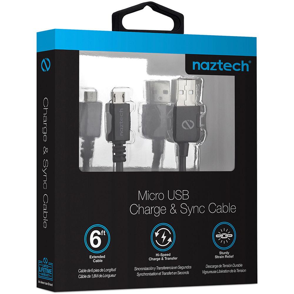 Naztech USB Micro-B to USB Type-A Charge Sync Cable