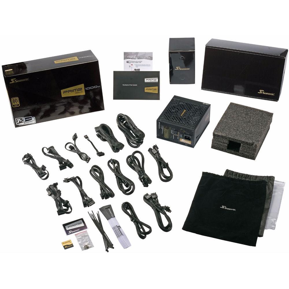 SeaSonic Electronics Prime Ultra Gold Series 1000W 80 Plus Gold Modular ATX Power Supply, SeaSonic, Electronics, Prime, Ultra, Gold, Series, 1000W, 80, Plus, Gold, Modular, ATX, Power, Supply