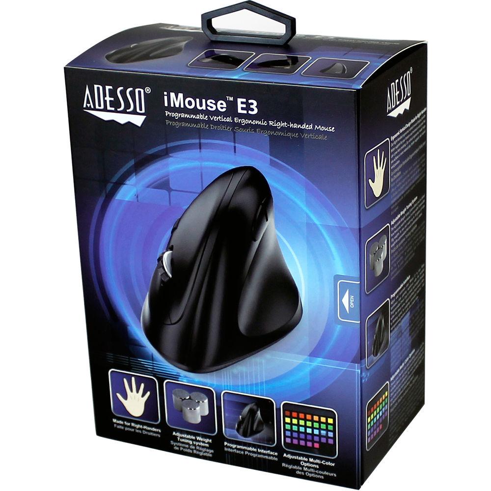 Adesso iMouse E3 Vertical Ergonomic Programmable Mouse
