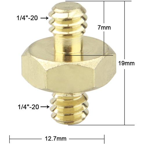 CAMVATE Double Male Thread Adapter with Hex Nut