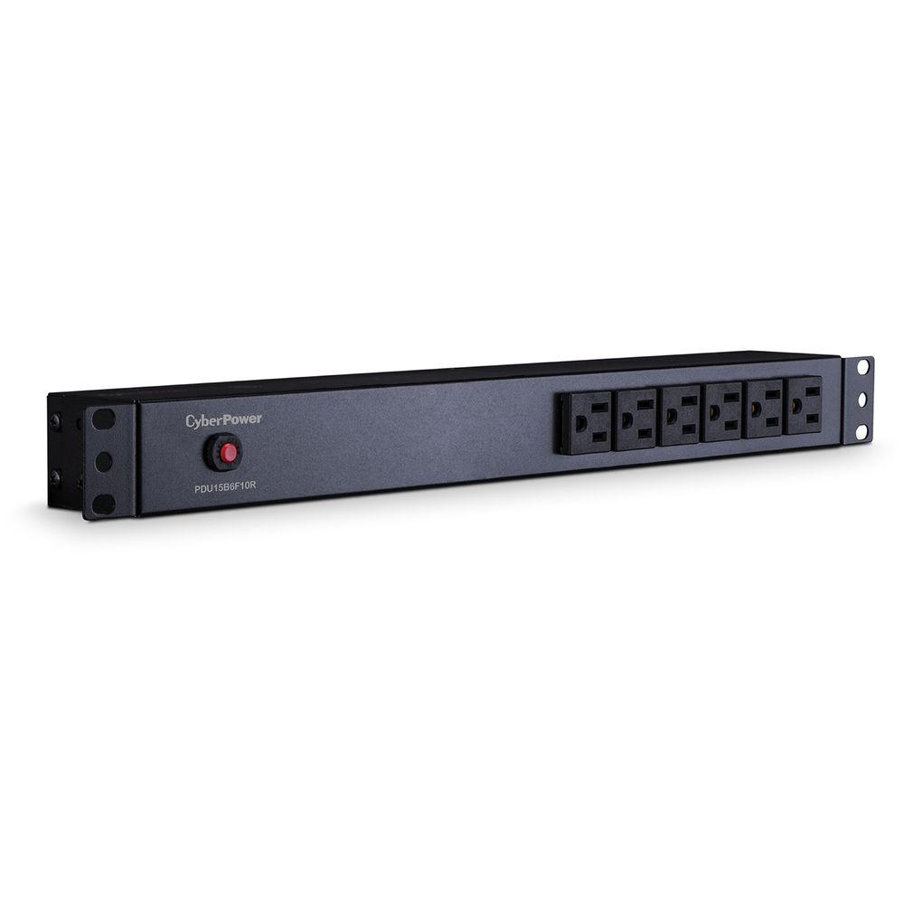 CyberPower 12A 100-125V 50 60Hz PDU Nema 5-15P Plug 10-R 6-F Nema 5-15R OUTS 1U 15