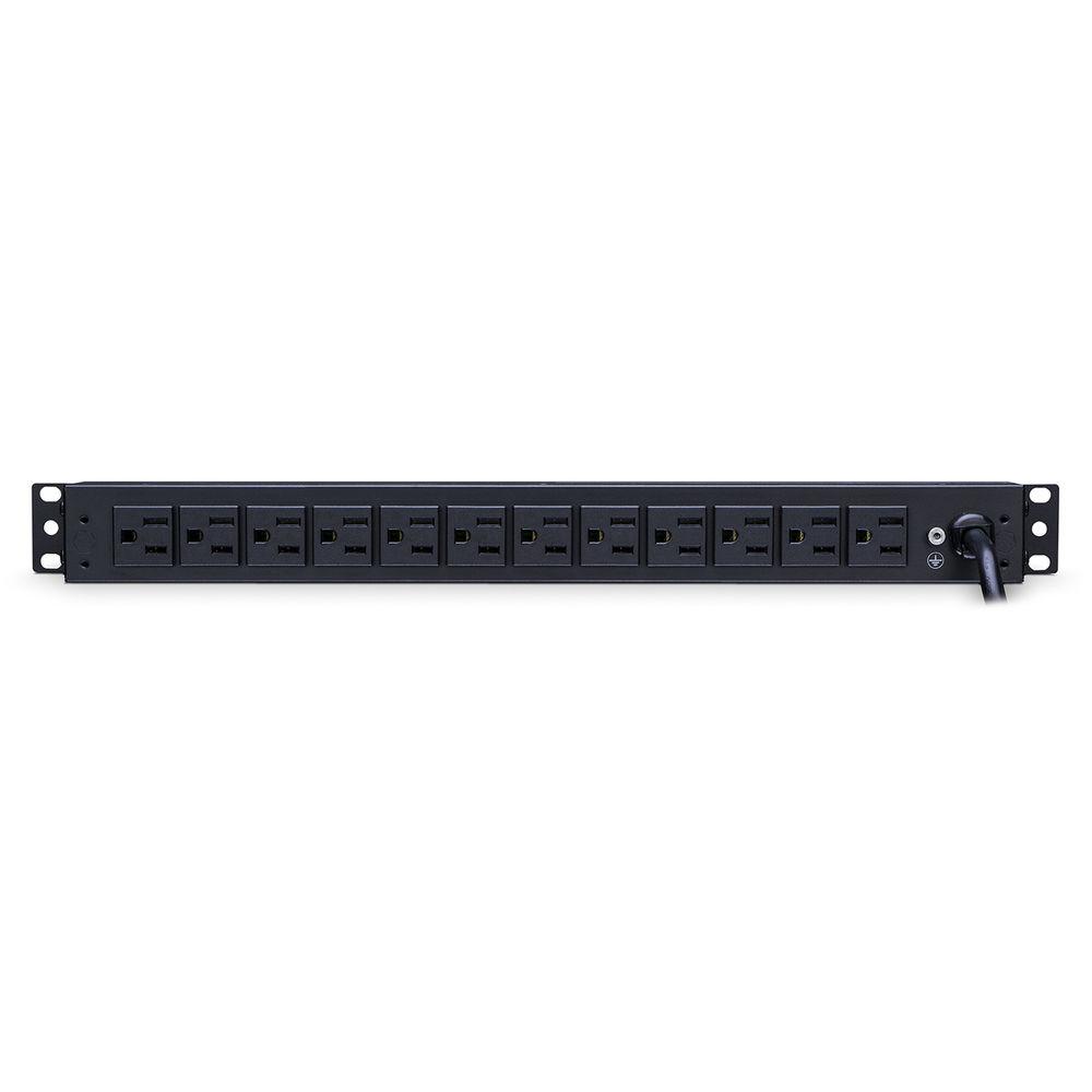 CyberPower 12A 100-125V 50 60Hz PDU Nema 5-15P Plug 12-R 2-F Nema 5-15R OUTS 1U 15