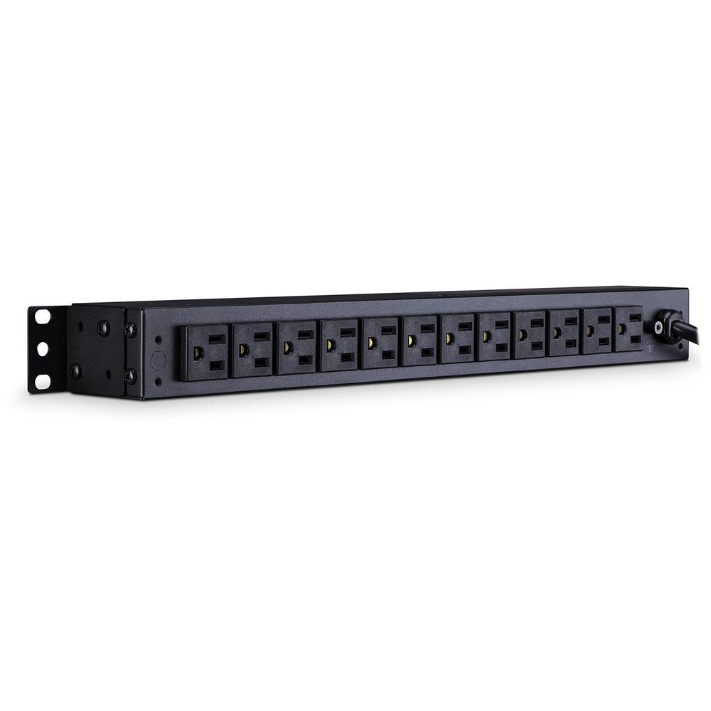 CyberPower 12A 100-125V 50 60Hz PDU Nema 5-15P Plug 12-R 2-F Nema 5-15R OUTS 1U 15