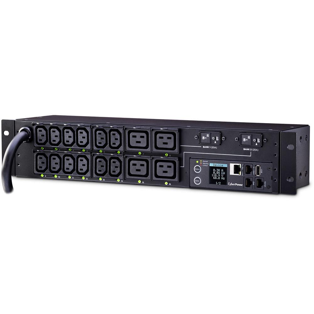 CyberPower Switched-by-Outlet Metered PDU24A 200-240V NEMA L6-30P 16 IEC-320Outlet 2U 12