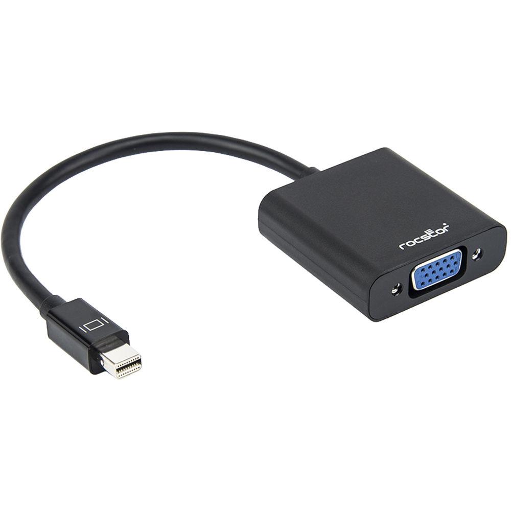 Rocstor Mini Displayport to VGA Adapter - 1 X Mini Displayport Male - 1 X Hd-15 Female VGA - Black