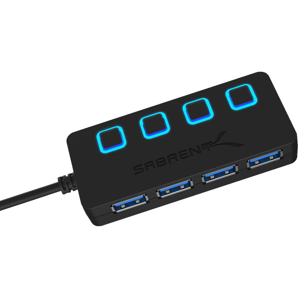 Sabrent USB Type-C to 4-Port USB 3.0 Hub with Individual Power Switches