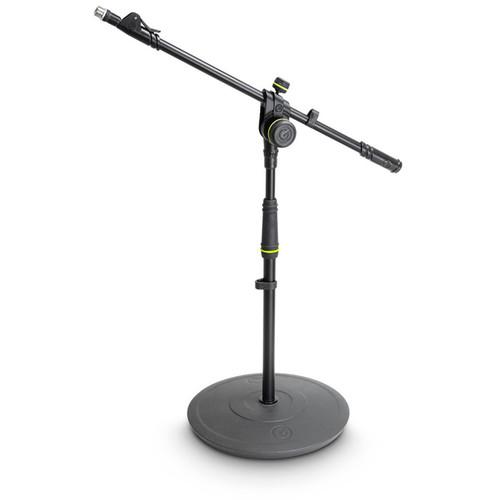 Gravity Stands Short Microphone Stand with Round Base and 2-Point Adjustment Telescoping Boom