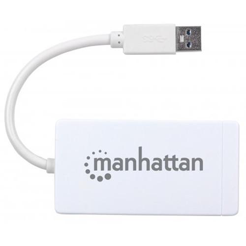 Manhattan 3-Port USB 3.0 Hub with Gigabit Ethernet Adapter, Manhattan, 3-Port, USB, 3.0, Hub, with, Gigabit, Ethernet, Adapter