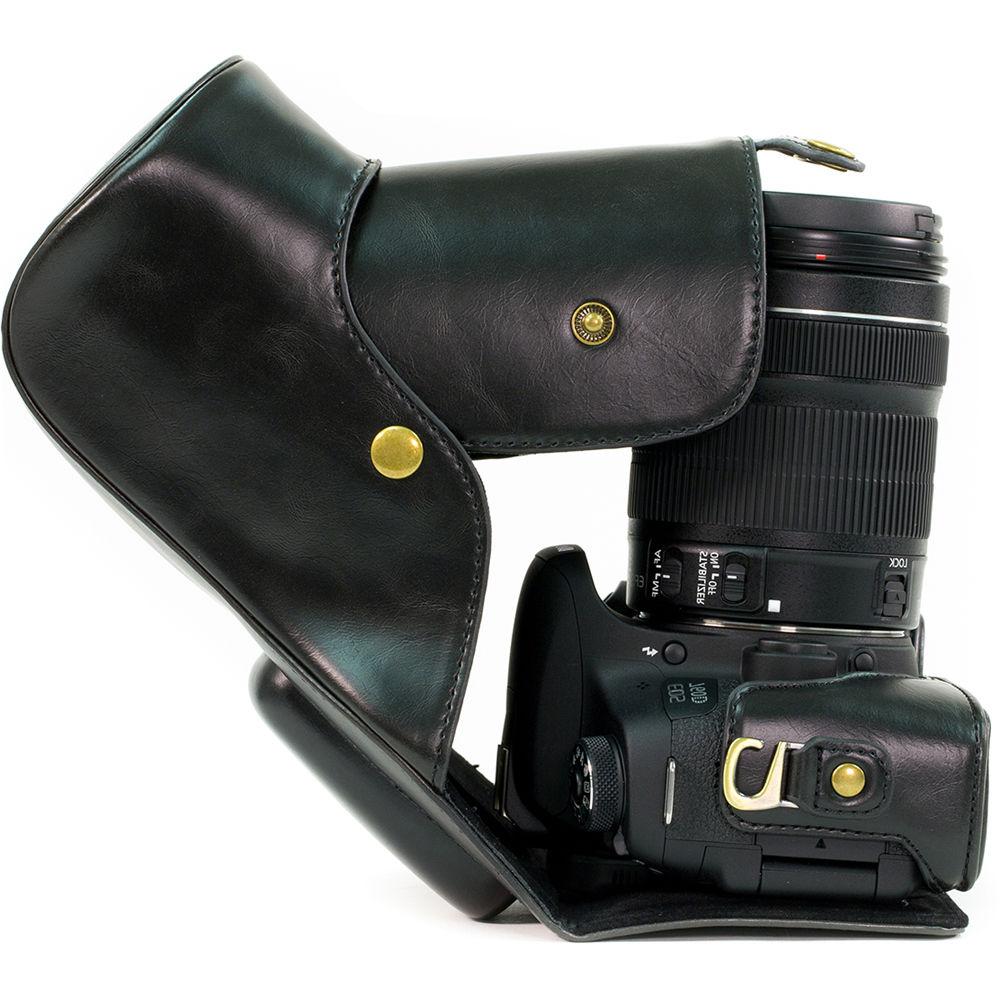 MegaGear Ever Ready PU Leather Camera Case with Strap for Canon EOS T6i, T6s, 800D