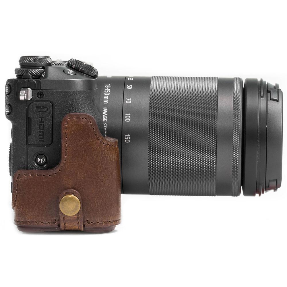 MegaGear MG1180 Ever Ready PU Leather Case & Strap for Canon EOS M6 & 18-55mm