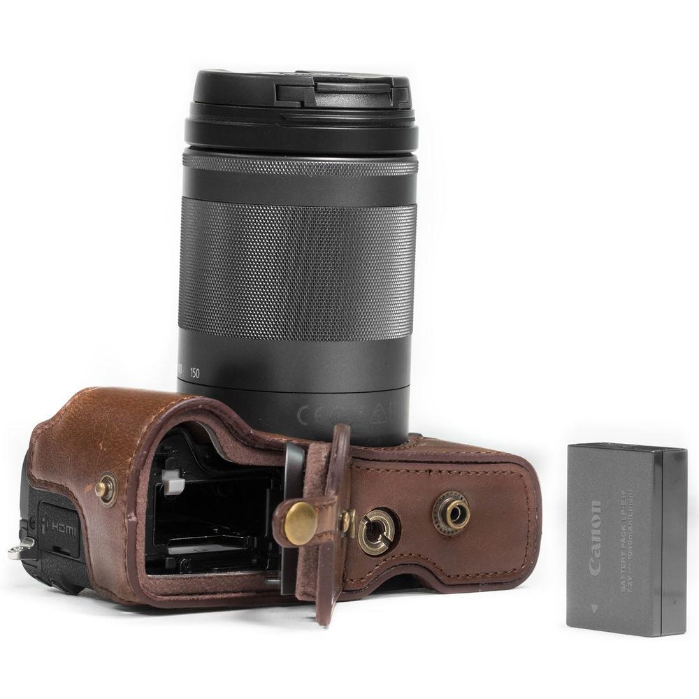 MegaGear MG1180 Ever Ready PU Leather Case & Strap for Canon EOS M6 & 18-55mm