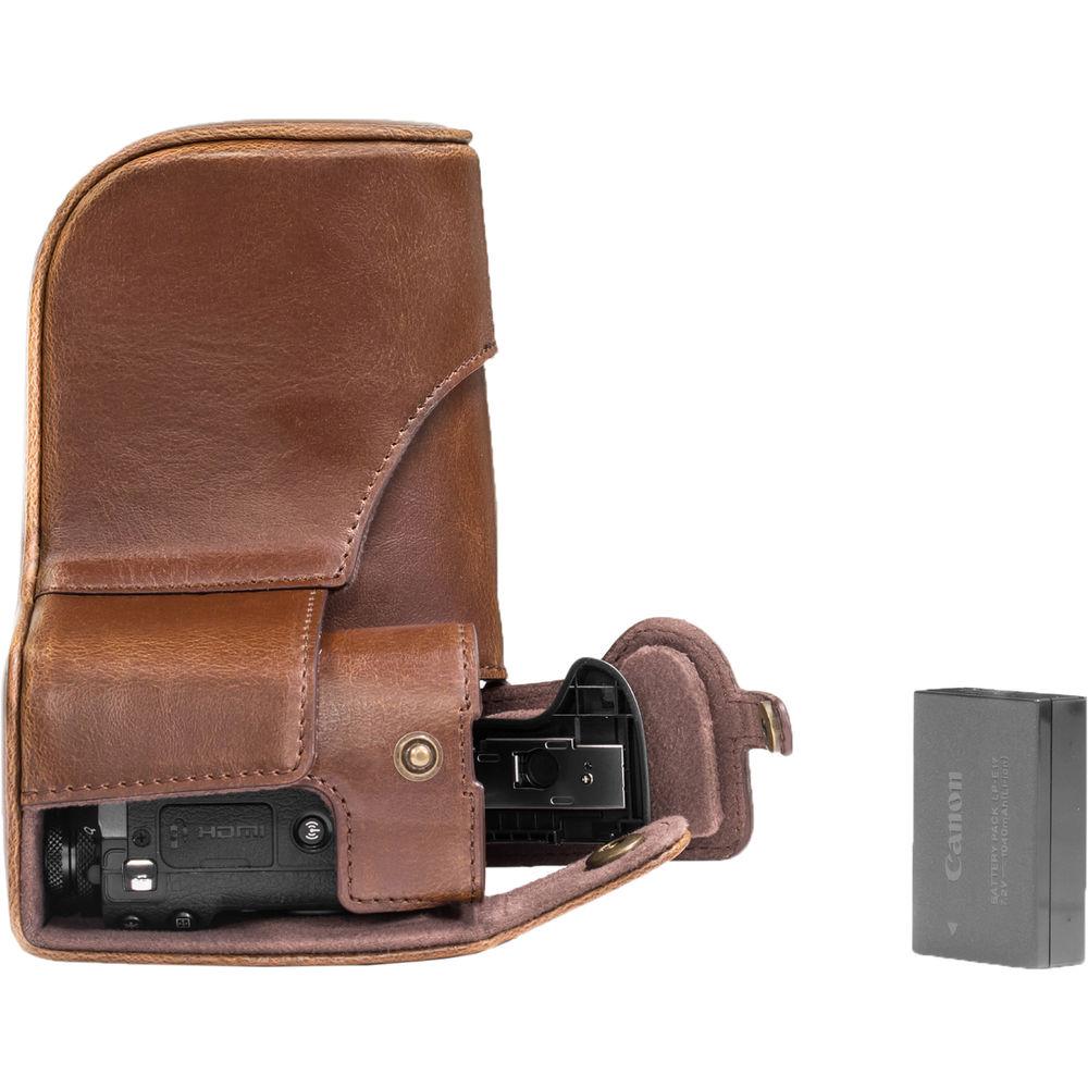 MegaGear MG1180 Ever Ready PU Leather Case & Strap for Canon EOS M6 & 18-55mm