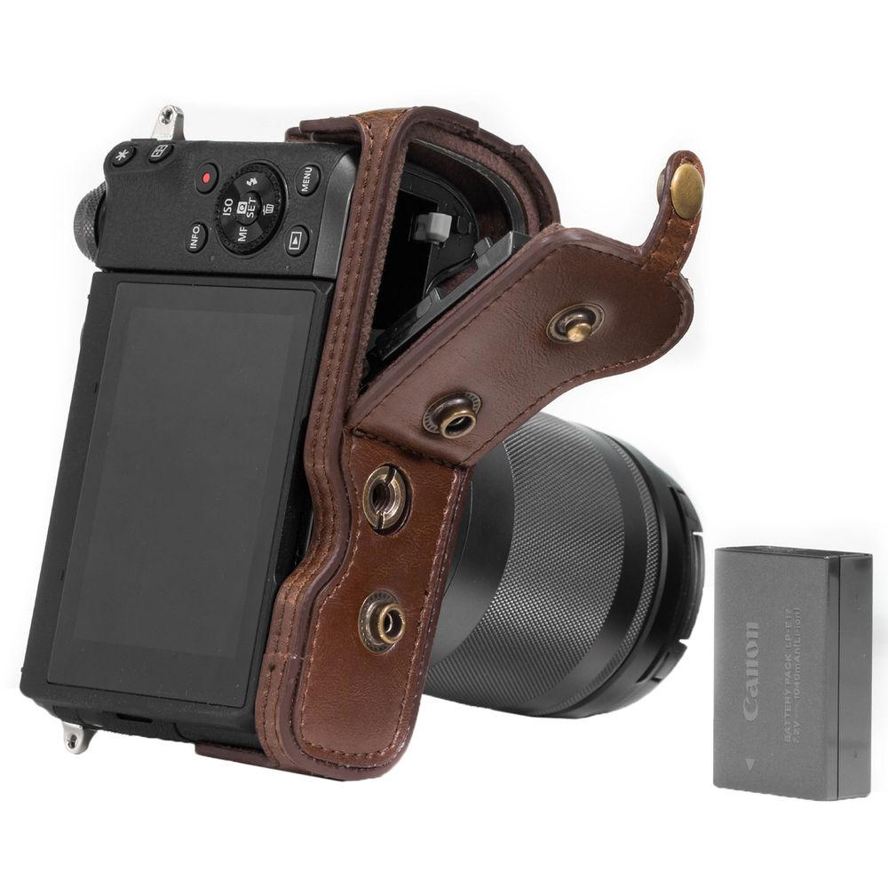 MegaGear MG1180 Ever Ready PU Leather Case & Strap for Canon EOS M6 & 18-55mm