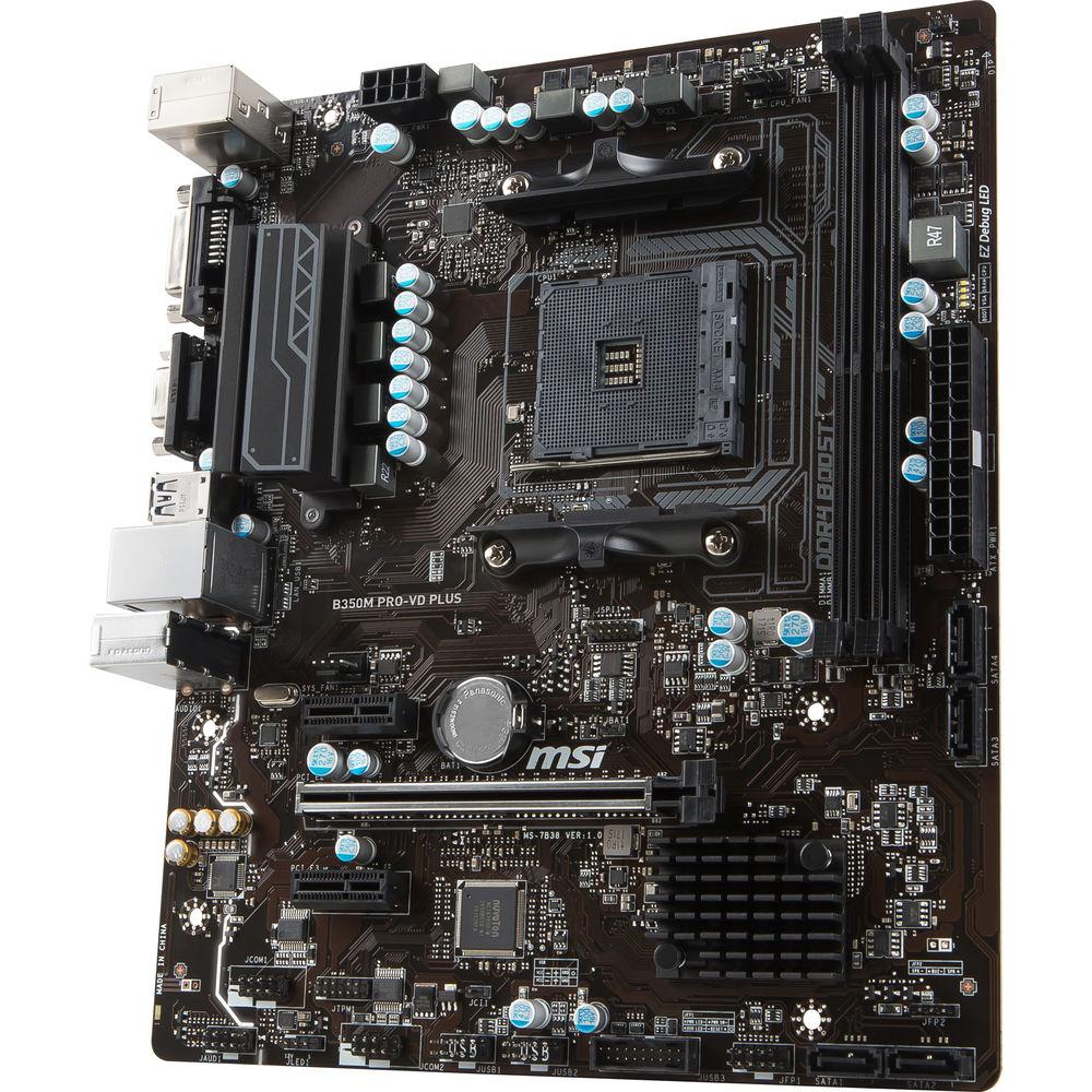 MSI B350M PRO-VD PLUS AM4 Micro-ATX Motherboard