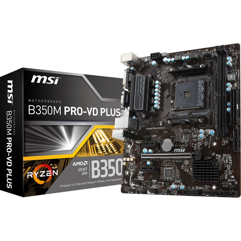 MSI B350M PRO-VD PLUS AM4 Micro-ATX Motherboard