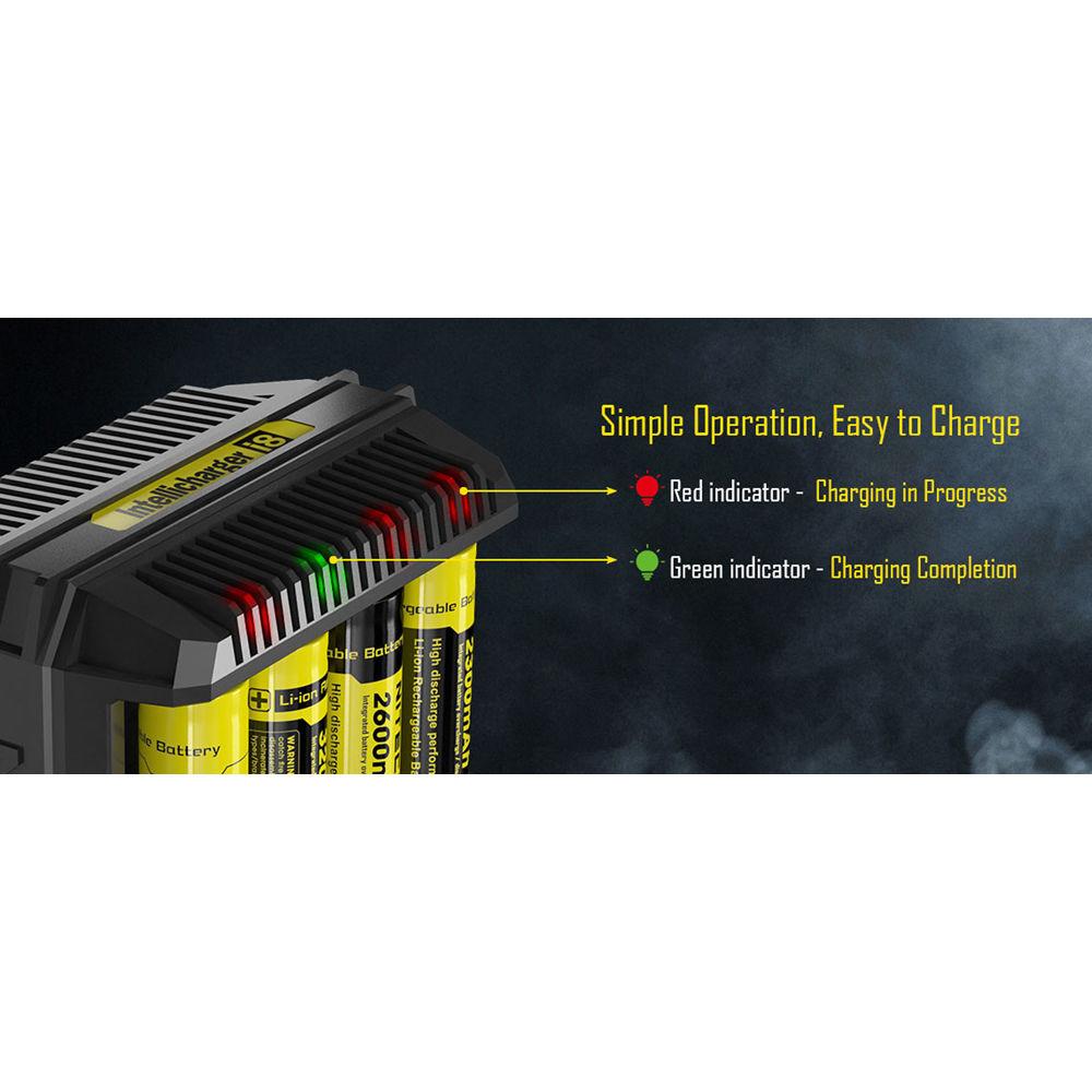 Nitecore i8 Multi-Slot Intelligent Charger for Lithium-Ion, NiMH, or NiCD Batteries