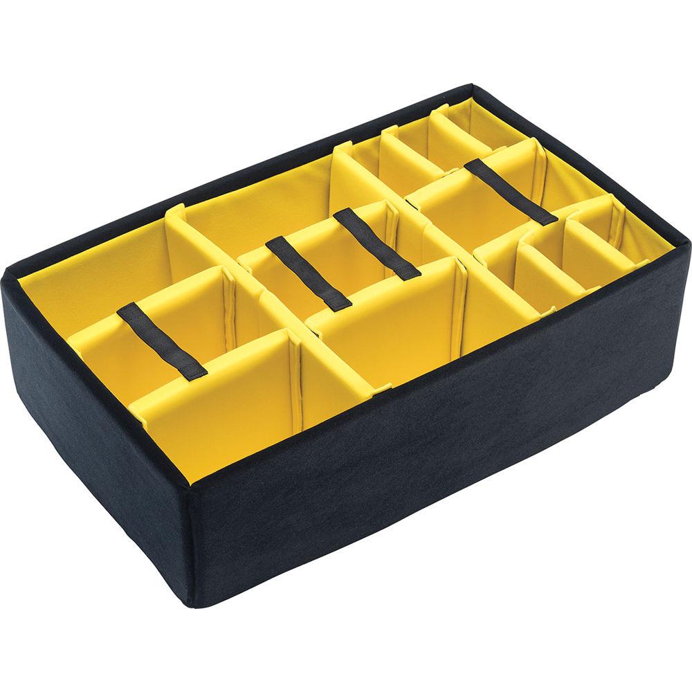 Pelican 1654 Waterproof 1650 Case with Yellow and Black Divider Set