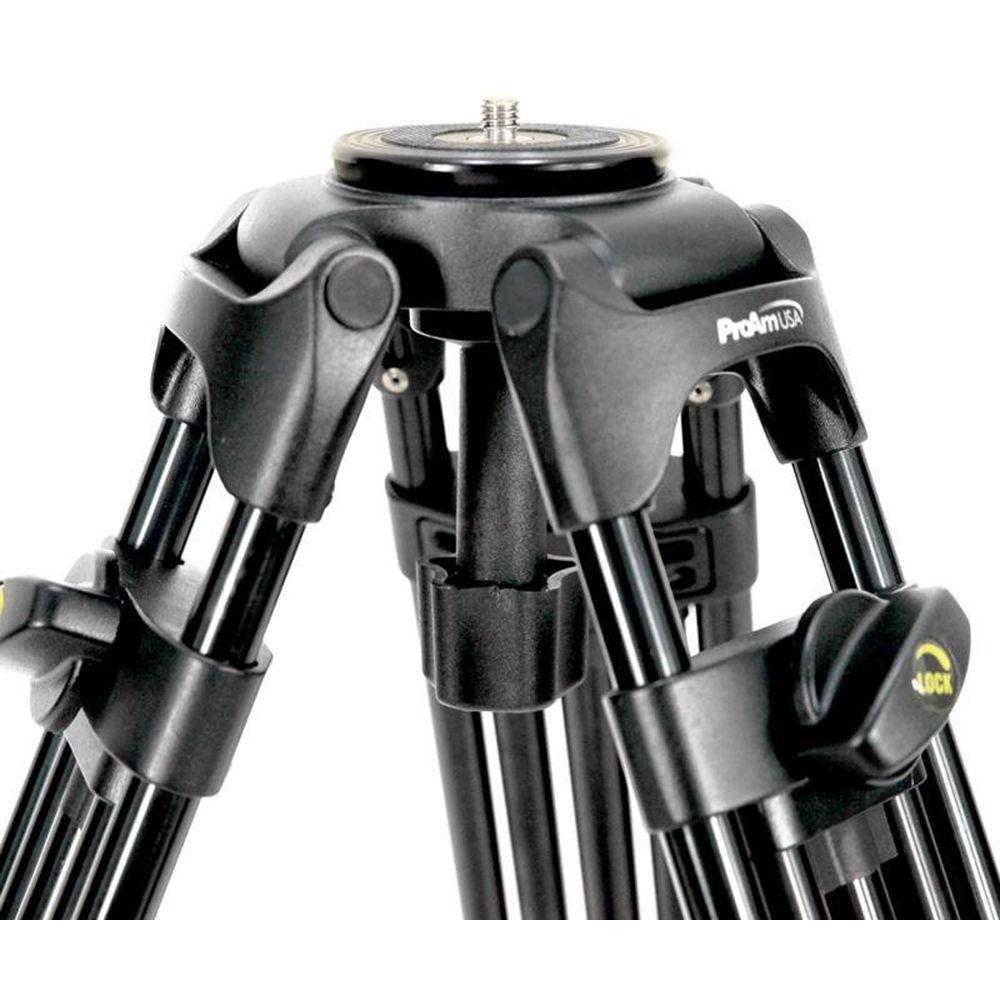 ProAm USA Professional Tandem-Leg Video Tripod with 75mm Bowl Mount