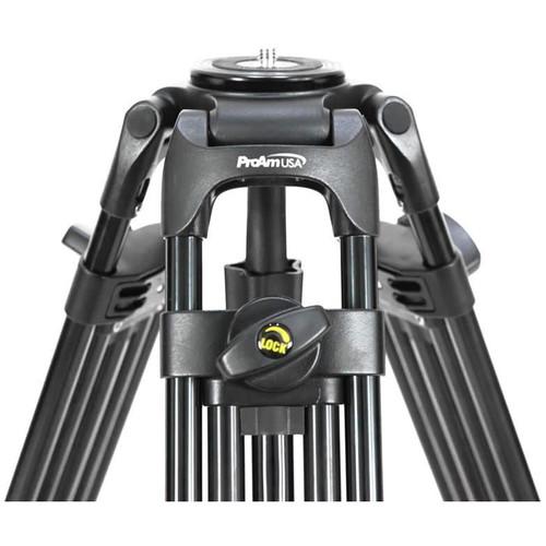 ProAm USA Professional Tandem-Leg Video Tripod with 75mm Bowl Mount