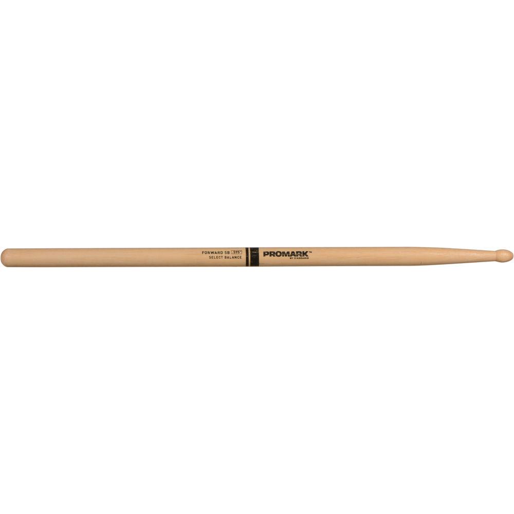 Promark FBH595TW Hickory 5B .595" Forward Teardrop Wood Tip Drumsticks by D