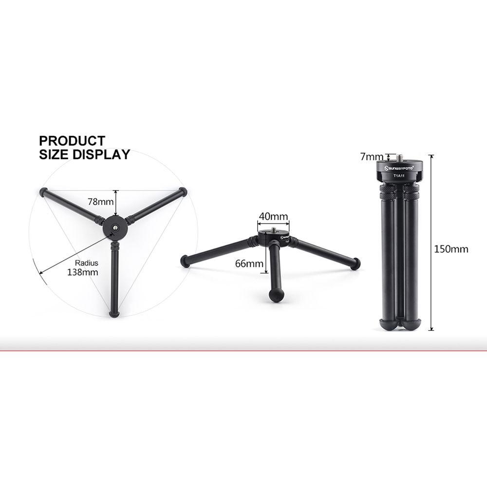 Sunwayfoto T1A11 Aluminum Tabletop Tripod