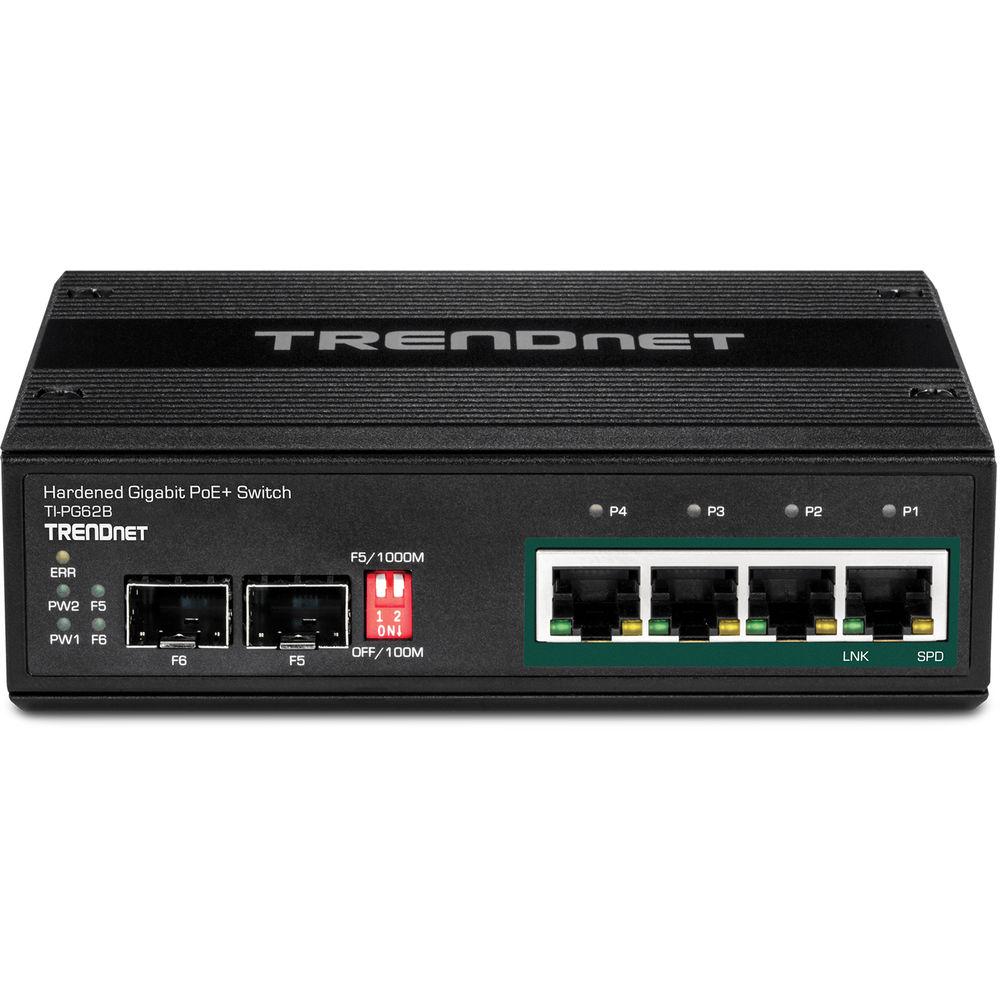 TRENDnet 6-Port Industrial Gigabit PoE DIN-Rail Switch
