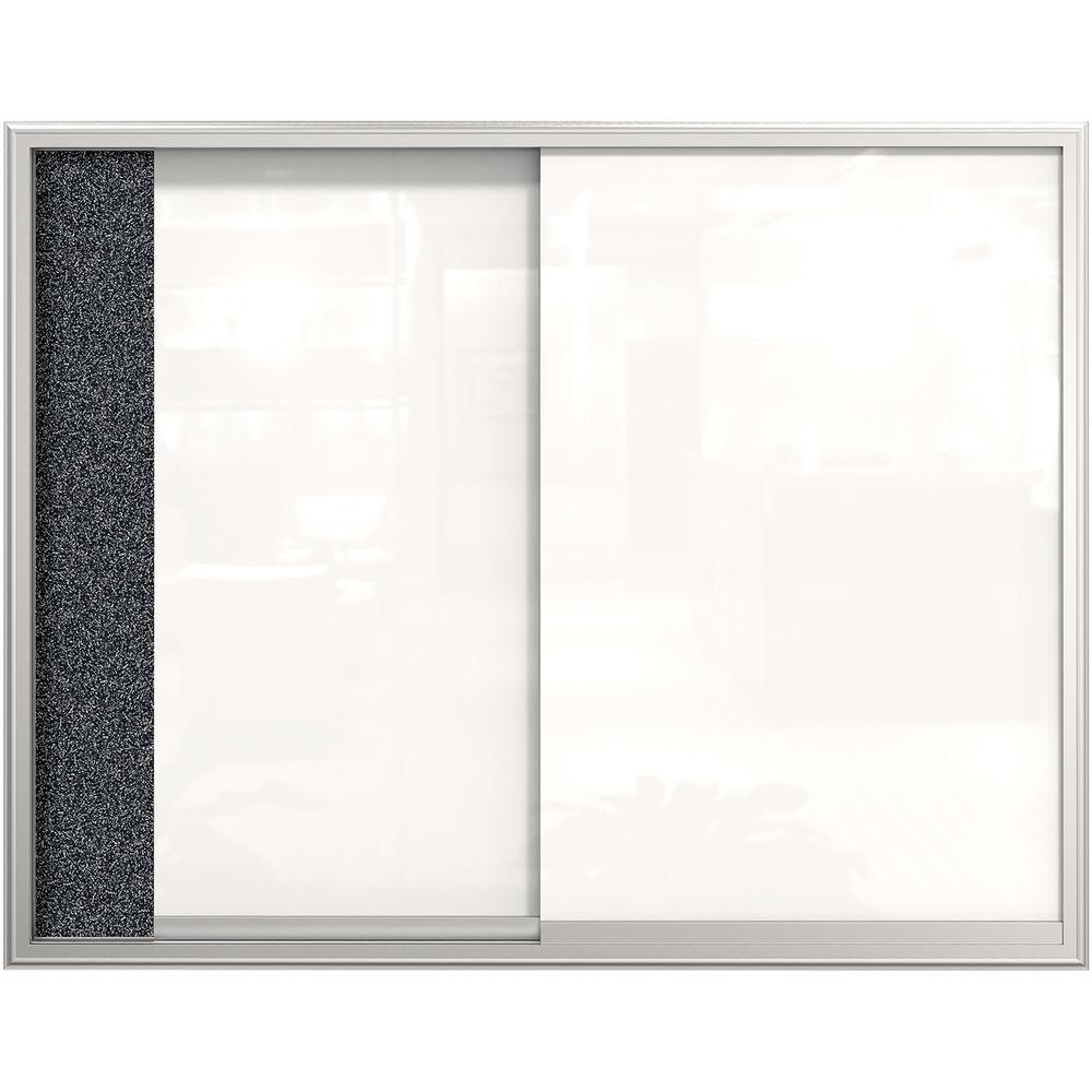 Balt Visionary Magnetic Glass Sliding Enclosed Cabinet with Tan Rubber-Tak, Balt, Visionary, Magnetic, Glass, Sliding, Enclosed, Cabinet, with, Tan, Rubber-Tak