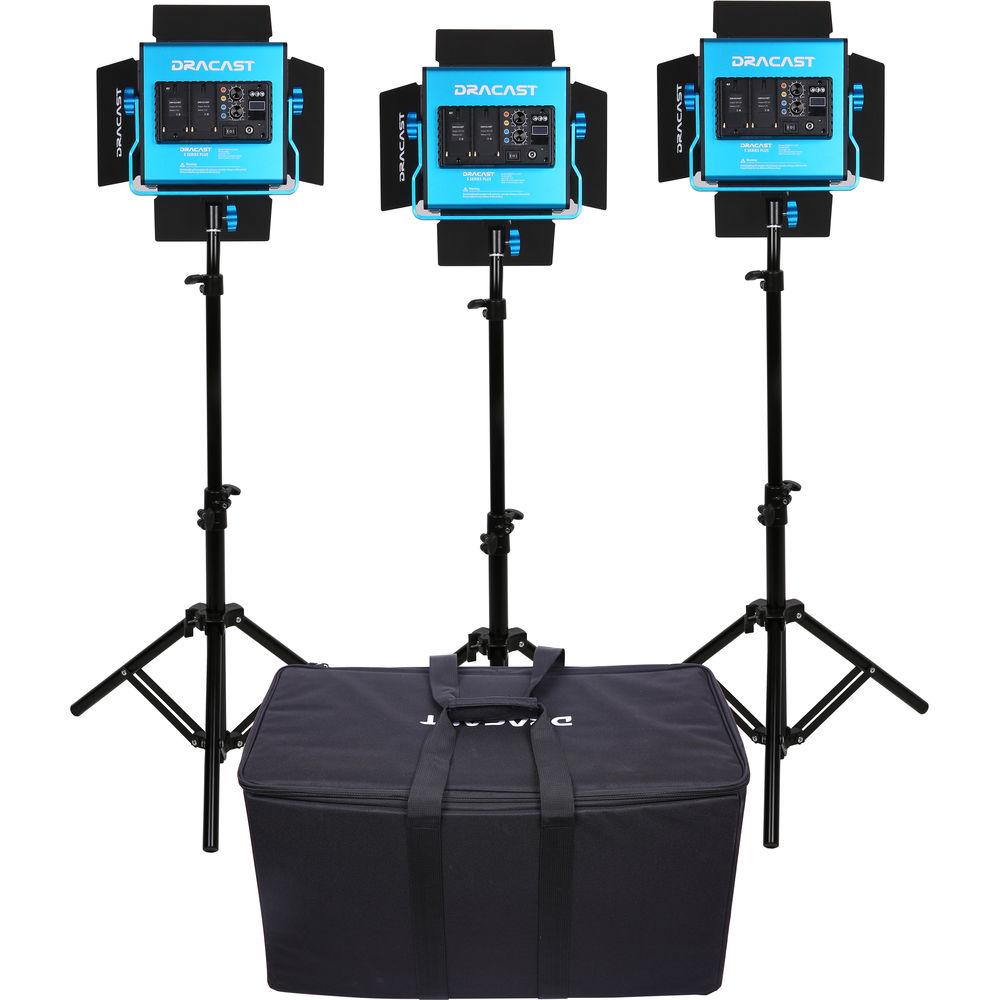 Dracast S-Series LED500 Plus Bi-Color LED 3-Light Kit with NP-F Battery Plates
