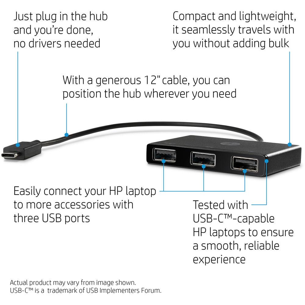 HP 3-Port USB Type-C to USB Type-A Hub
