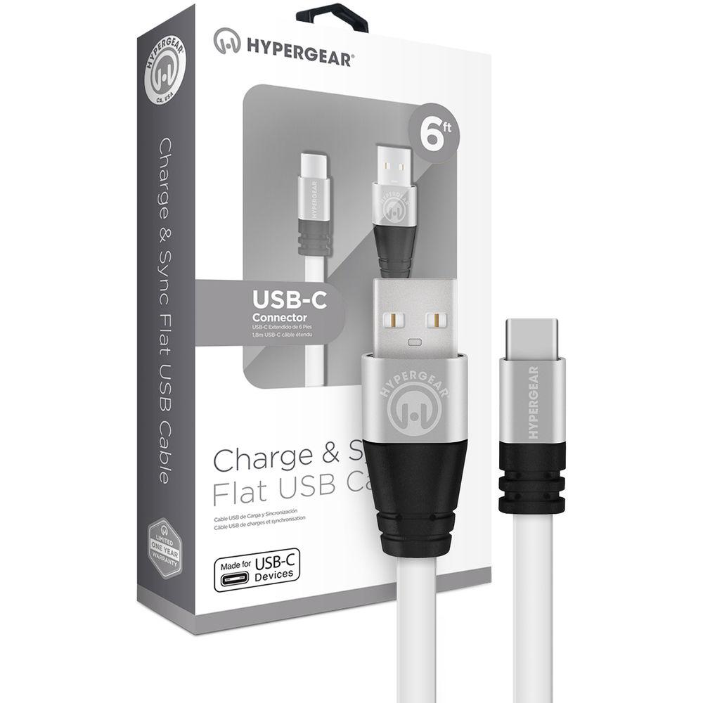 HyperGear Flexi USB 2.0 Type-A to USB Type-C Charge & Sync Flat USB Cable