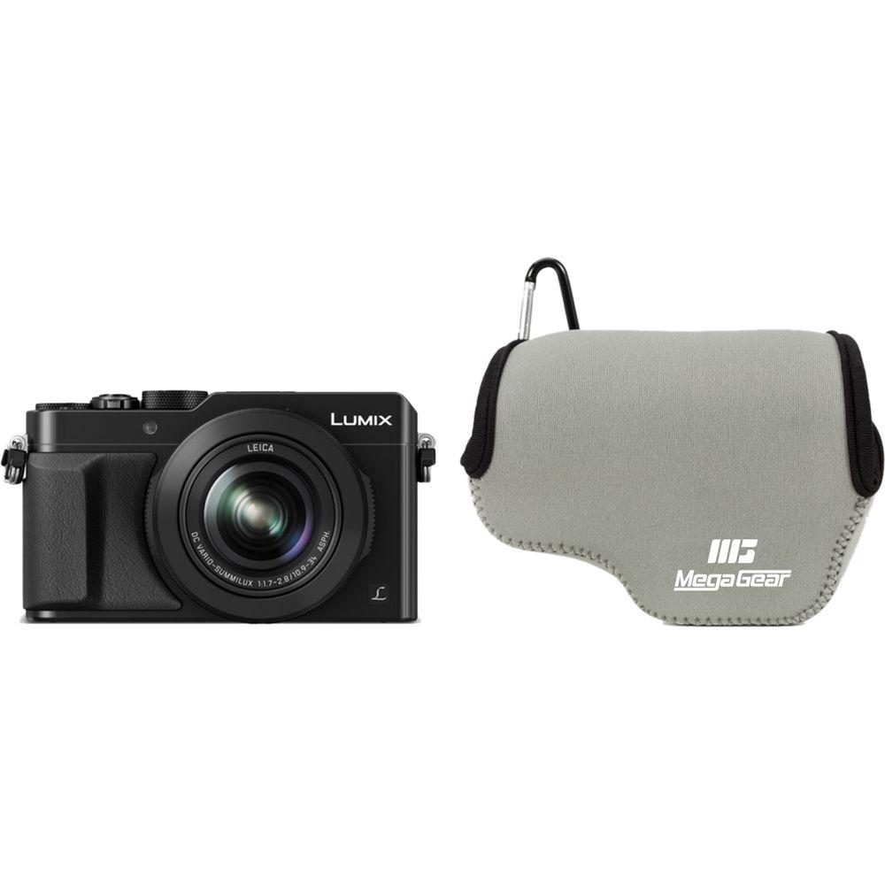 MegaGear Ultra-Light Neoprene Camera Case with Carabiner for Panasonic LUMIX DMC-LX100
