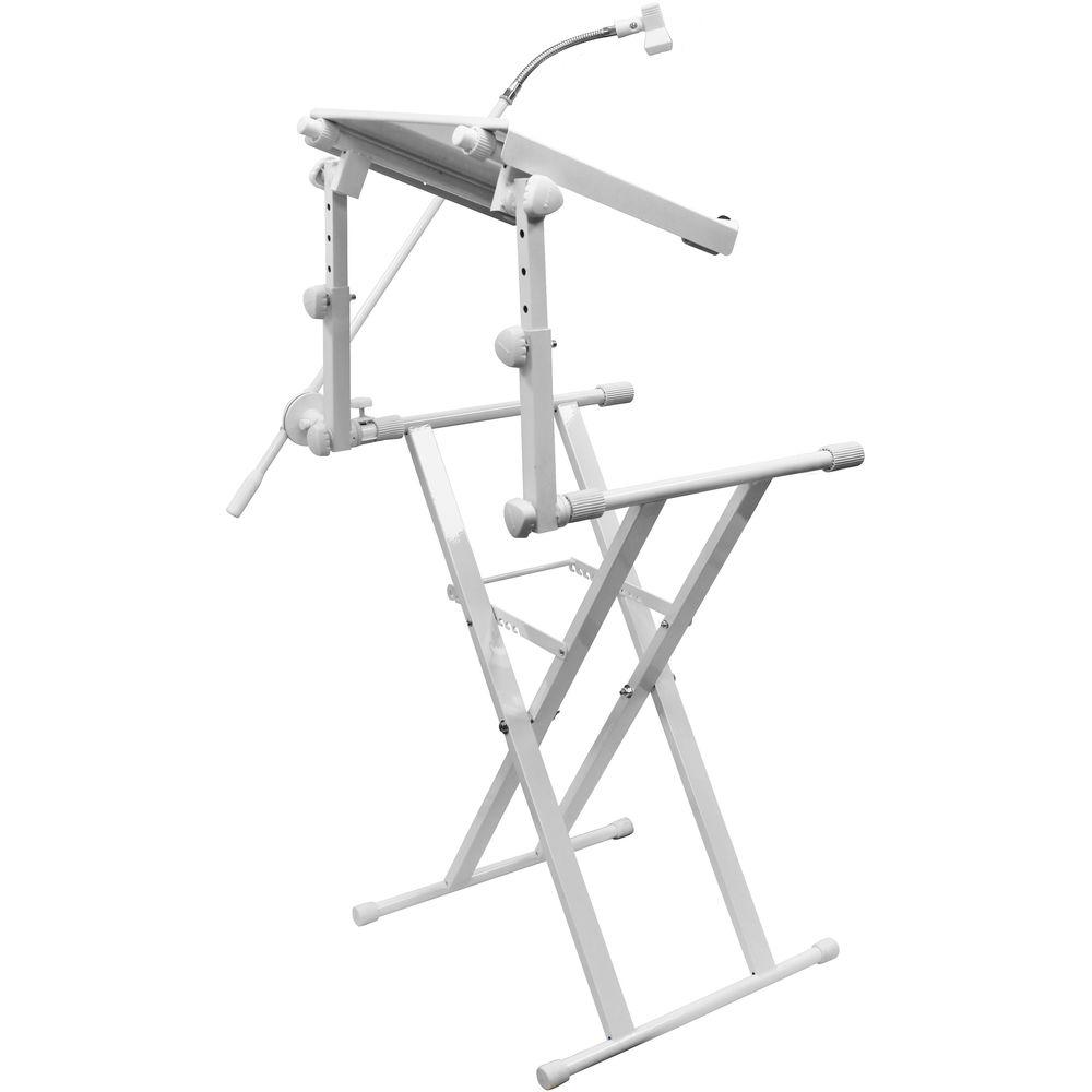 Odyssey Innovative Designs X-Stand Combo Dual-Tier Heavy-Duty Folding Stand with Microphone Boom & Laptop Gear Shelf