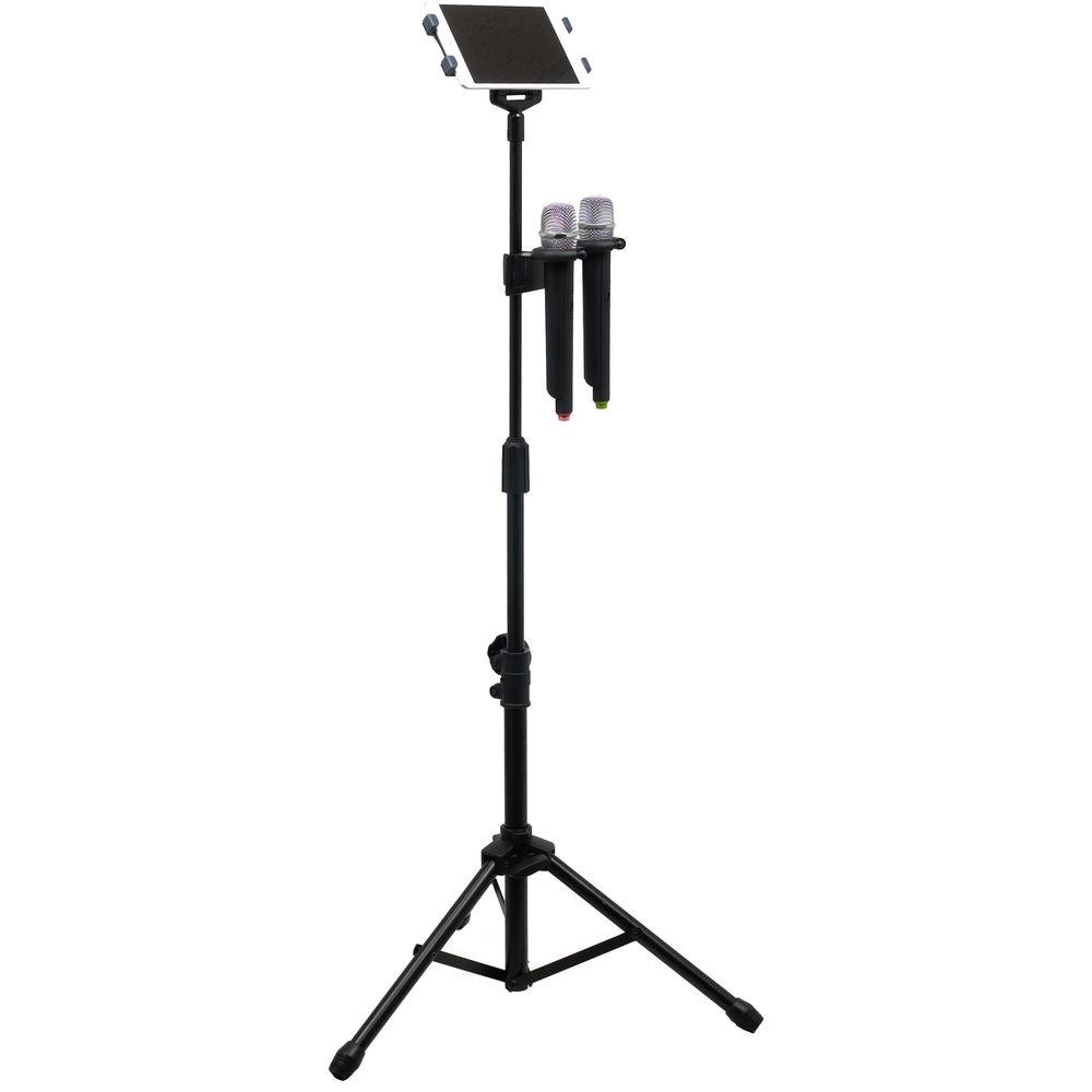 VocoPro MS-UT Universal Tablet Tripod Stand with Dual-Microphone Holder