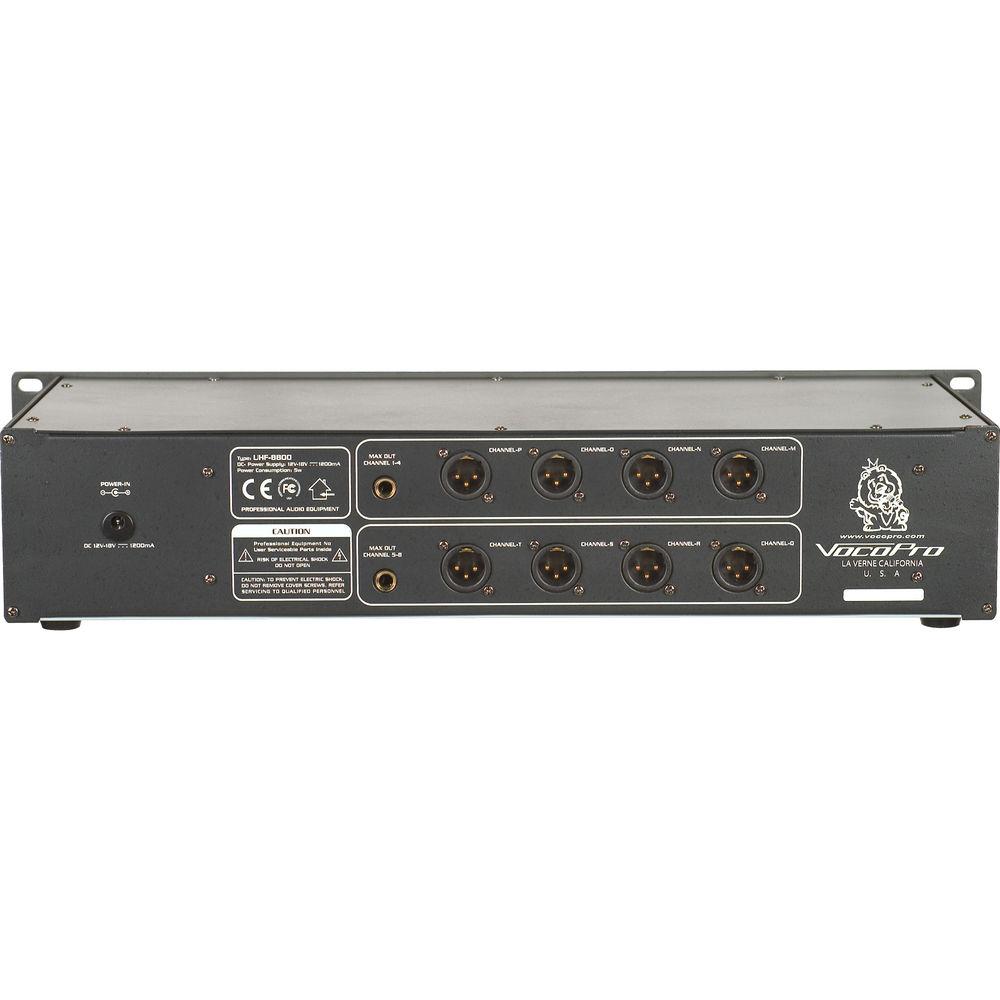 VocoPro UHF-8800-XL - 8-Channel UHF Wireless Handheld Microphone System with XLR Cables, Mic Stands, and Carrying Bag