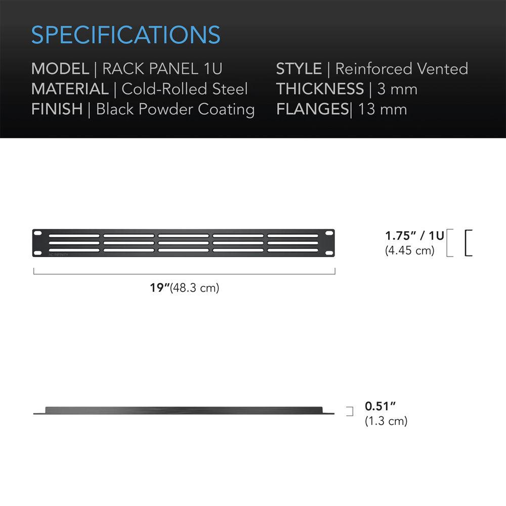 AC Infinity Heavy-Duty Steel Rack Panel Vented