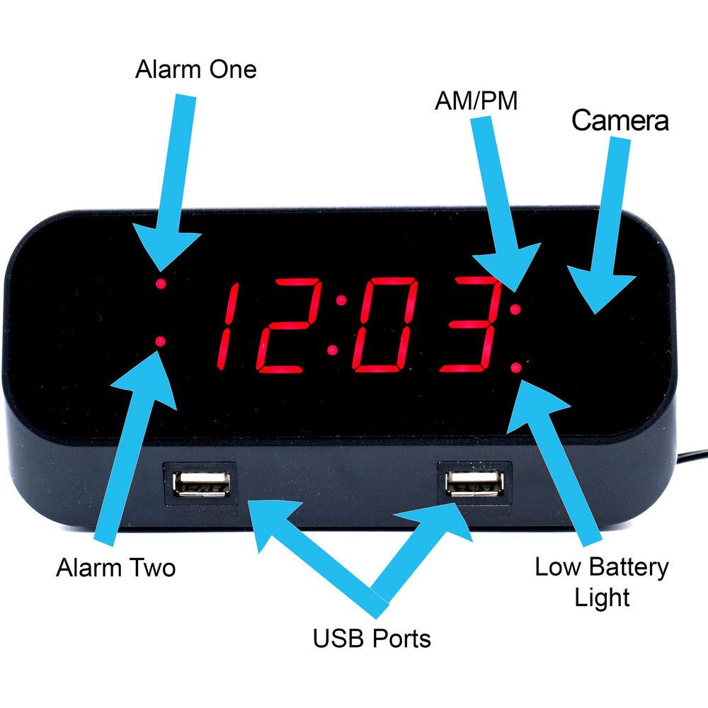Bush Baby Alarm Clock with 1080p Covert Wi-Fi Camera
