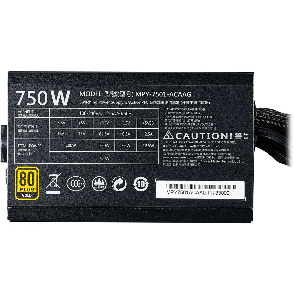 Cooler Master MWE Gold 750 750W 80 Plus Gold Power Supply