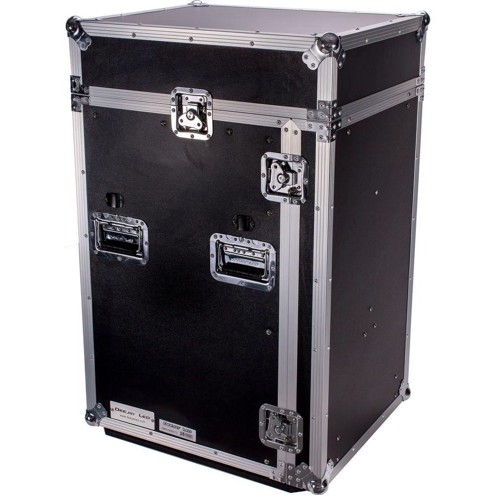 DeeJay LED 11 RU Slant Mixer Rack 16 RU Vertical Rack System with Caster Board and Table