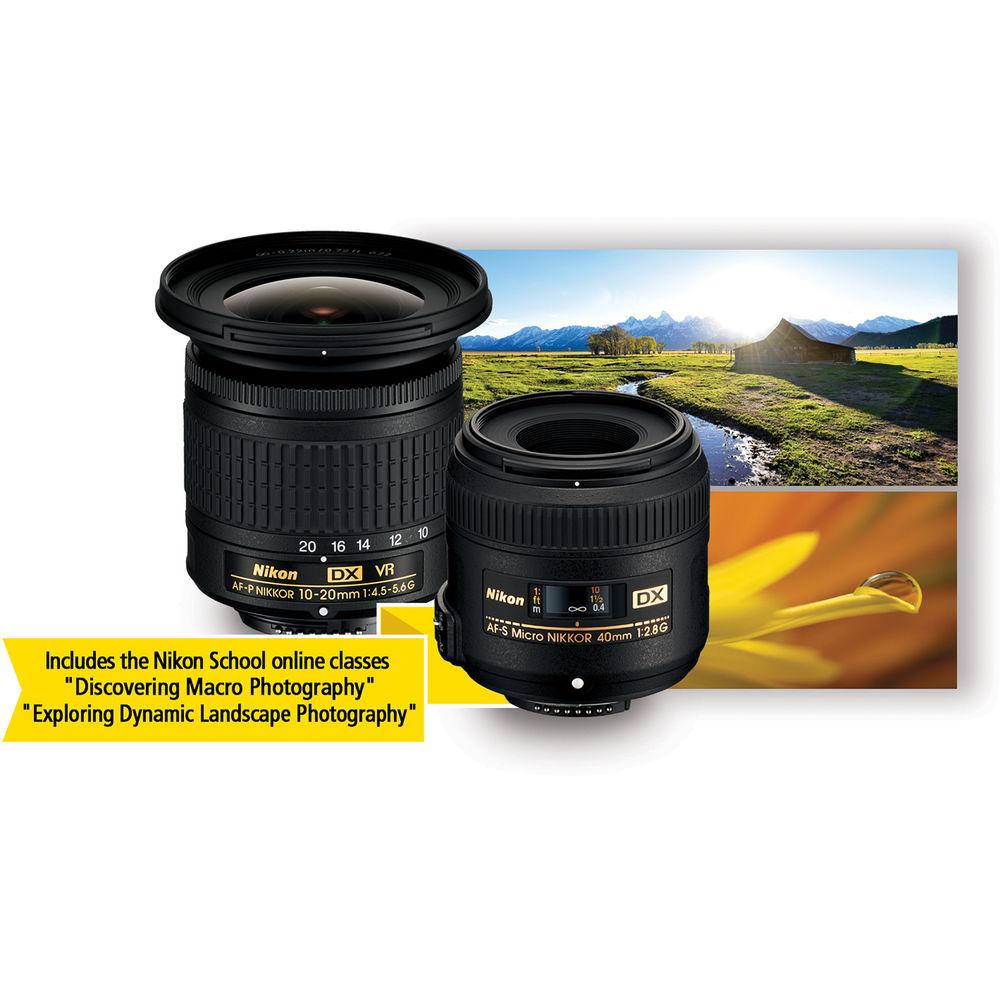 Nikon Landscape & Macro 2 Lens Kit with 10-20mm f 4.5-5.6 and 40mm f 2.8 Lenses