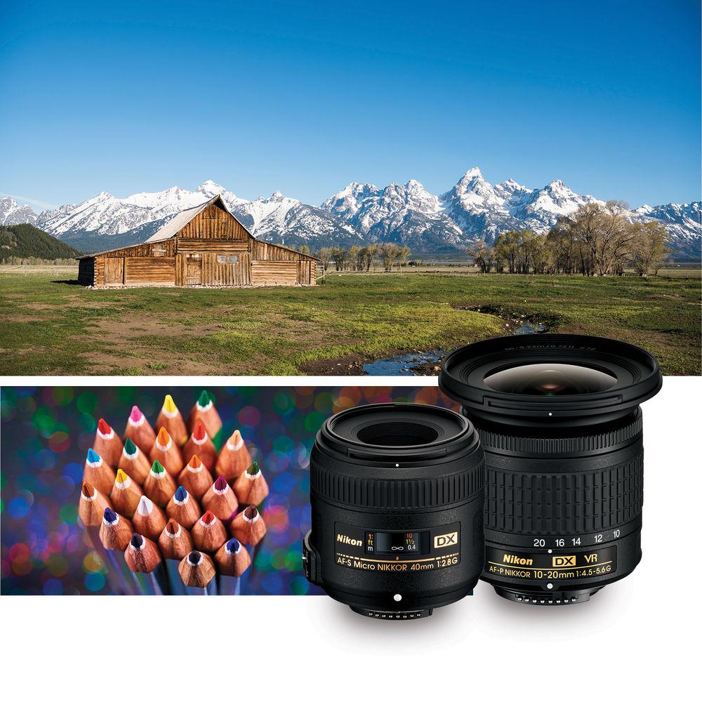 Nikon Landscape & Macro 2 Lens Kit with 10-20mm f 4.5-5.6 and 40mm f 2.8 Lenses