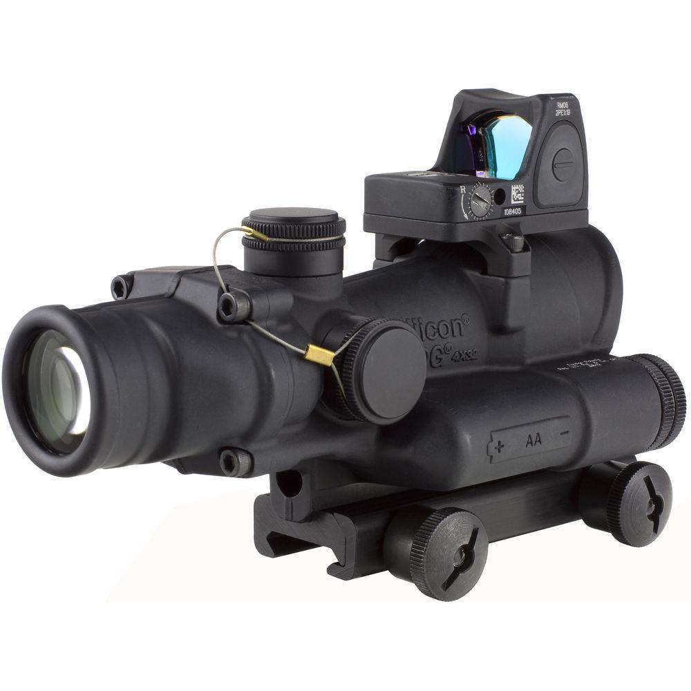 Trijicon 4x32 ACOG LED Illuminated Scope and 3.25 MOA Red Dot Type 2 LED RM06 Sight Kit